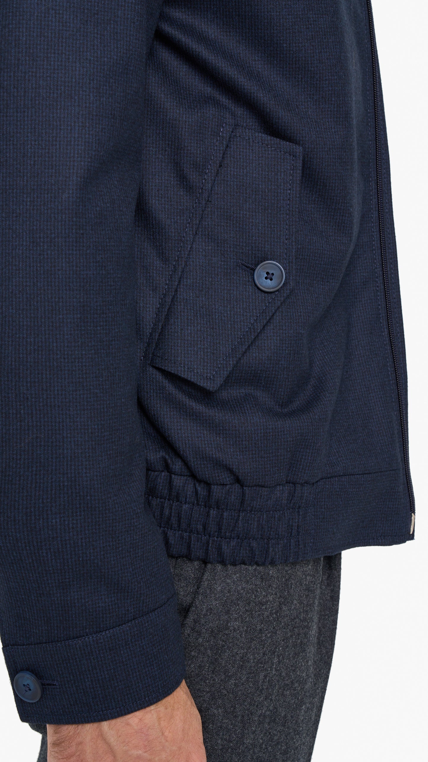 Navy Houndstooth Blouson