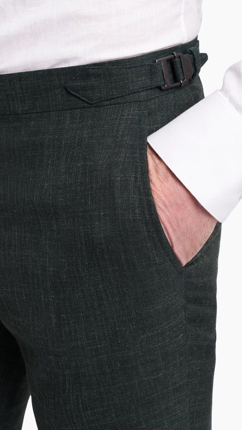 Loro Piana Green Wool Silk Linen Suit - Suit