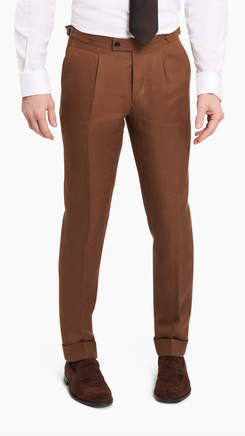 Huddersfield Golden Brown Irish Linen Suit - Suit