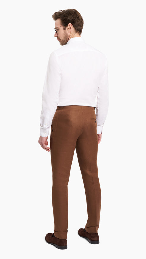 Huddersfield Golden Brown Irish Linen Suit - Suit