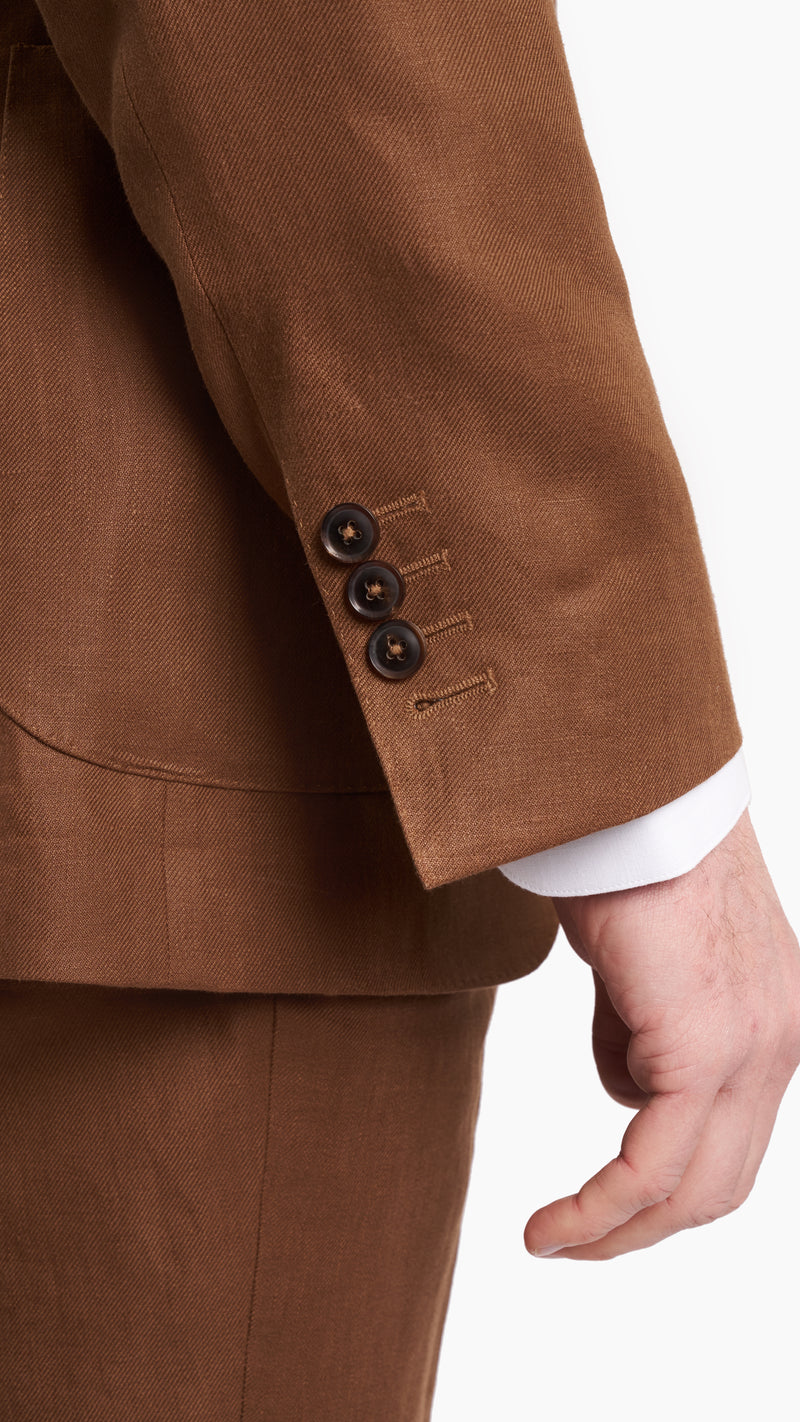 Huddersfield Golden Brown Irish Linen Suit