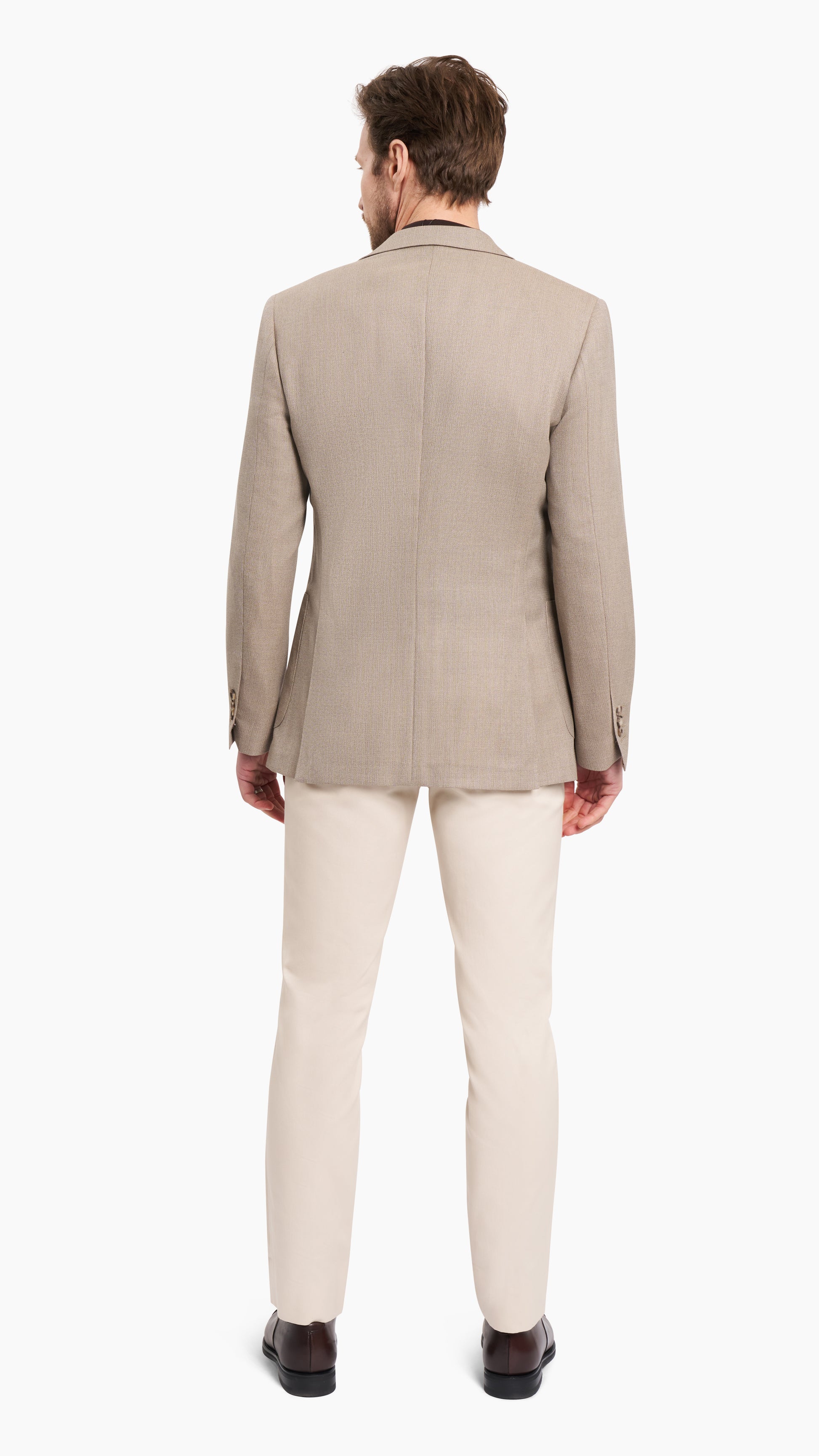 Holland & Sherry Oatmeal Wool Hopsack Jacket - Suit