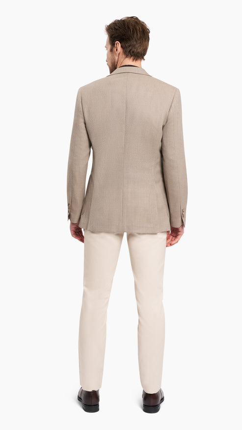 Holland & Sherry Oatmeal Wool Hopsack Jacket - Suit