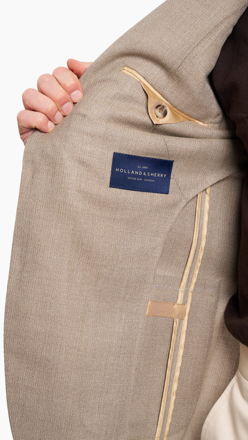 Holland & Sherry Beige Wool Hopsack Jacket