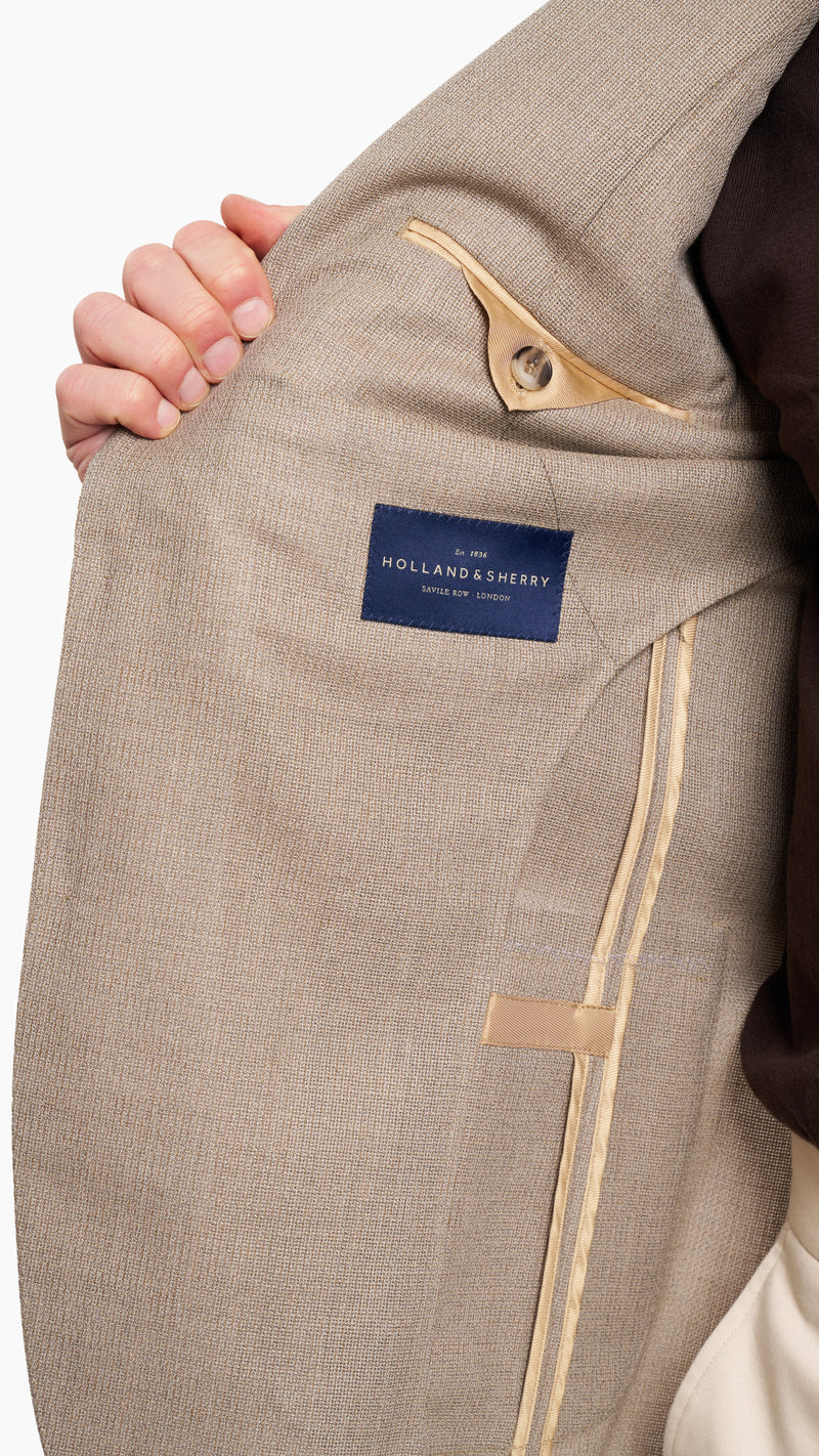 Holland & Sherry Beige Wool Hopsack Jacket