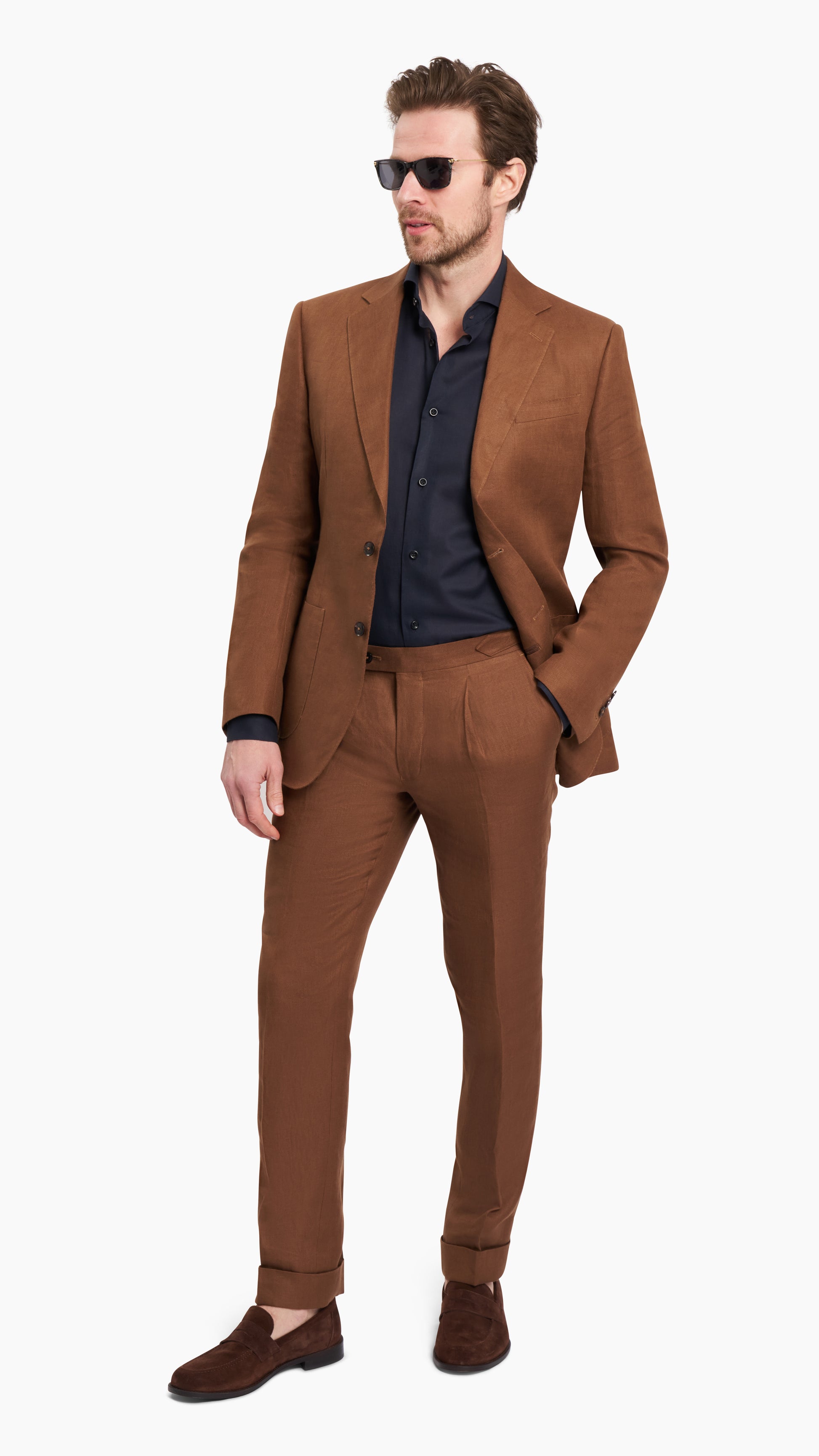 Irish Golden Brown Linen Trousers