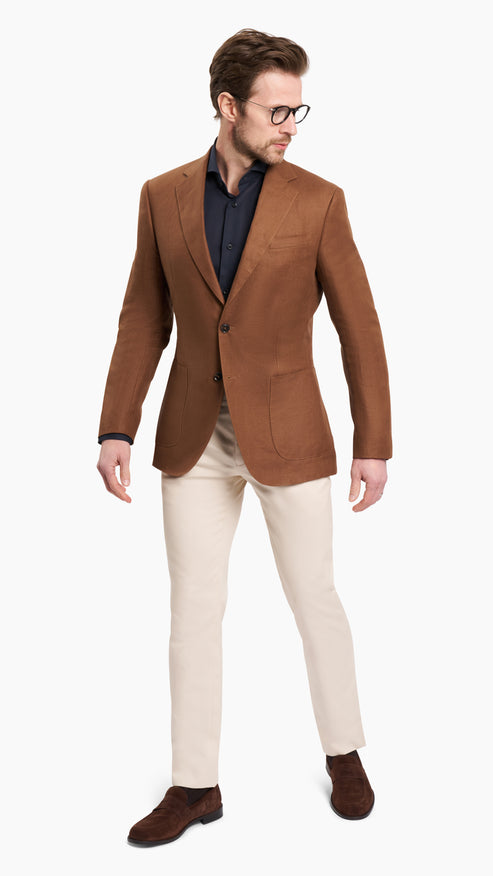 Irish Golden Brown Linen Jacket