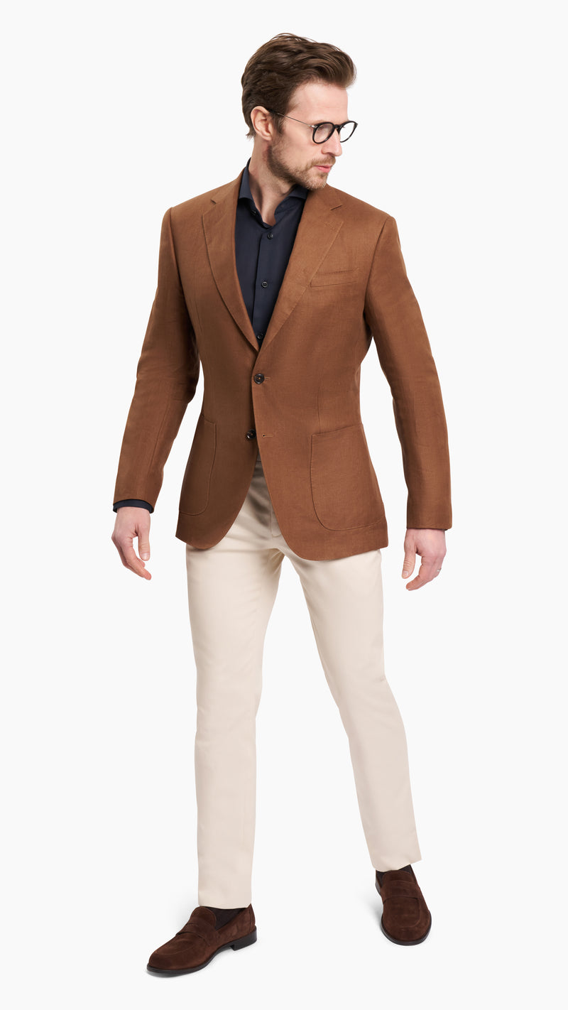 Irish Golden Brown Linen Jacket