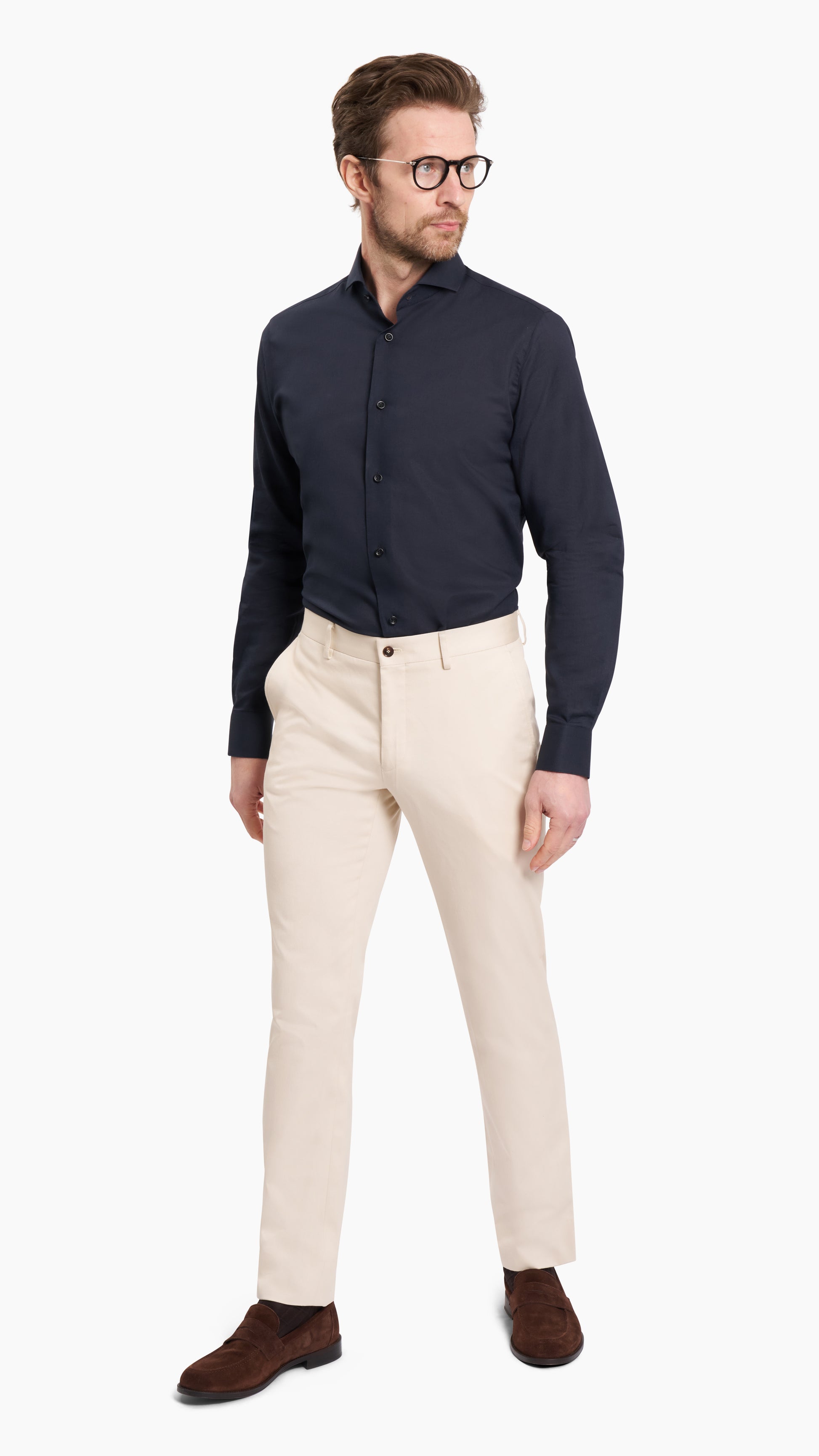 Holland & Sherry Cream Chino - Suit