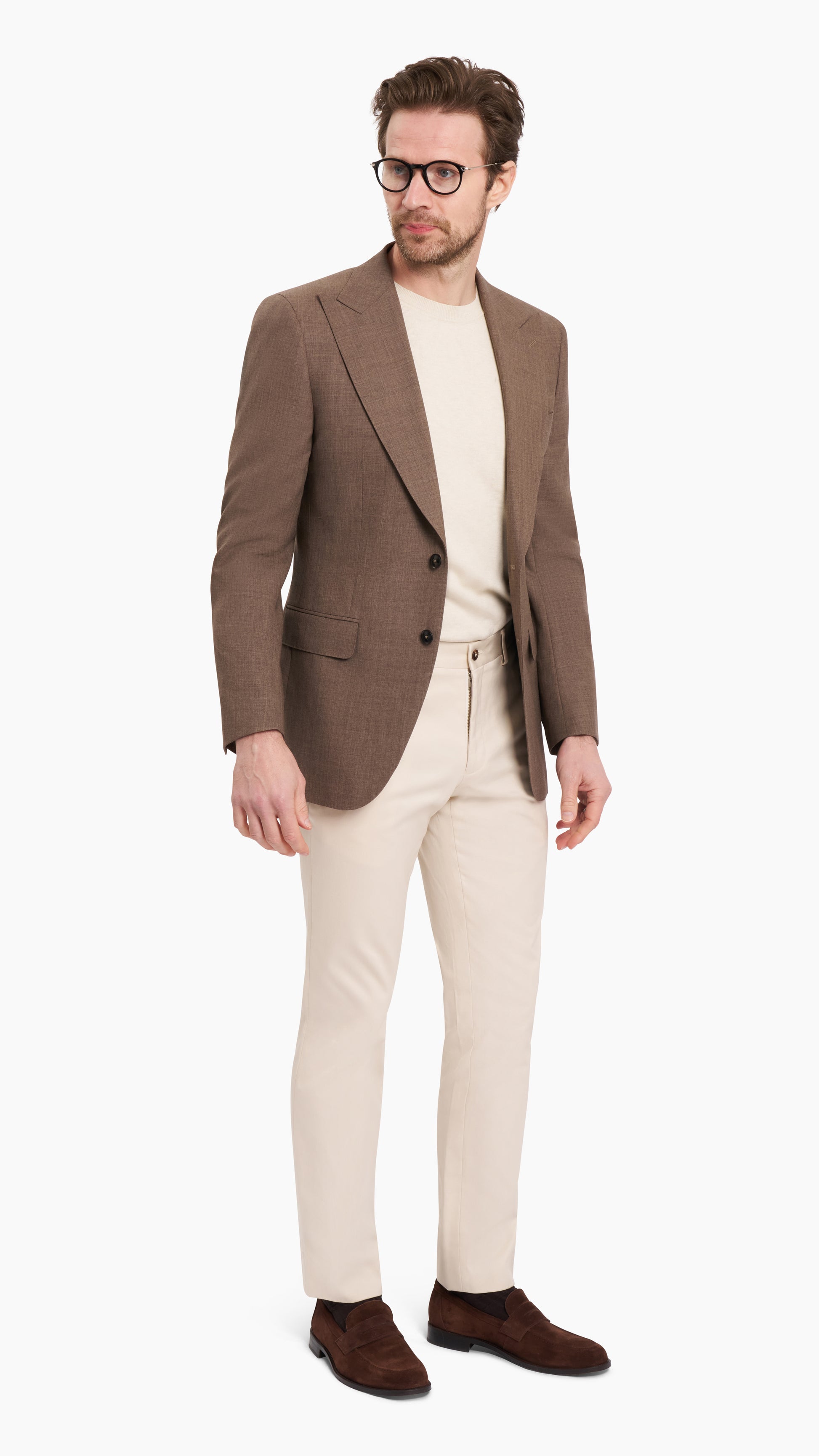 Holland & Sherry Cream Chino - Suit