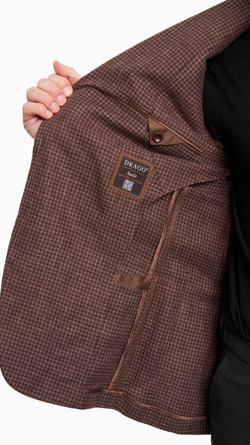 Drago Brown Houndstooth Jacket