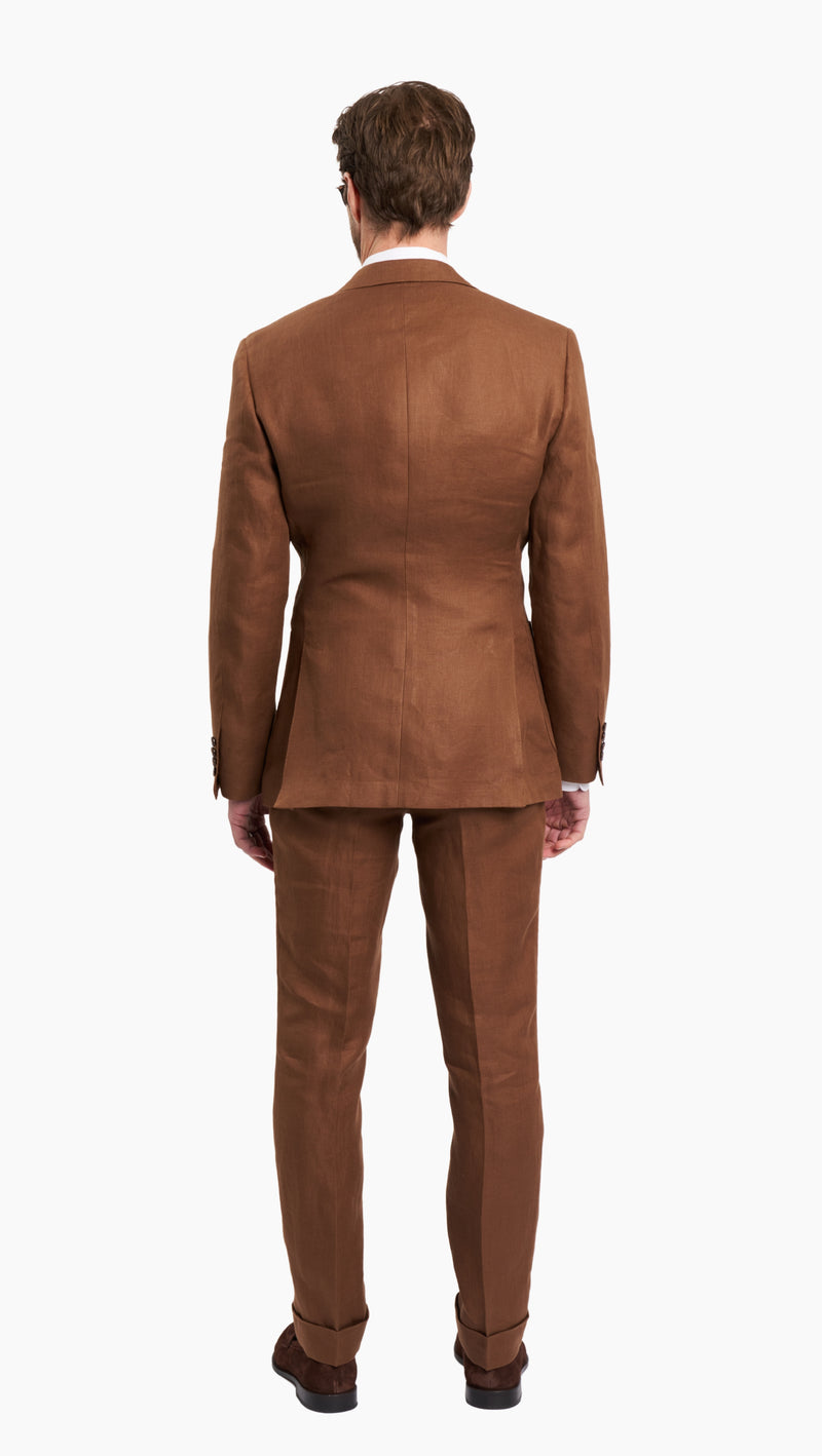 Huddersfield Golden Brown Irish Linen Suit