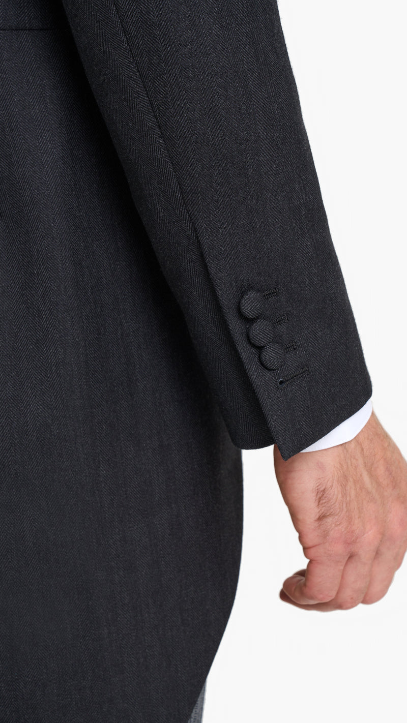 Charcoal Herringbone Custom Morning Coat