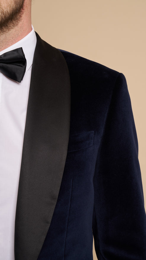 Midnight Blue Velvet Smoking Hardy Amies Jacket