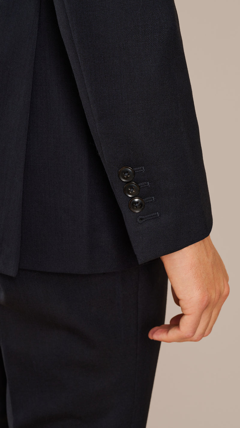 Alfred Brown Navy High Twist Wool Suit