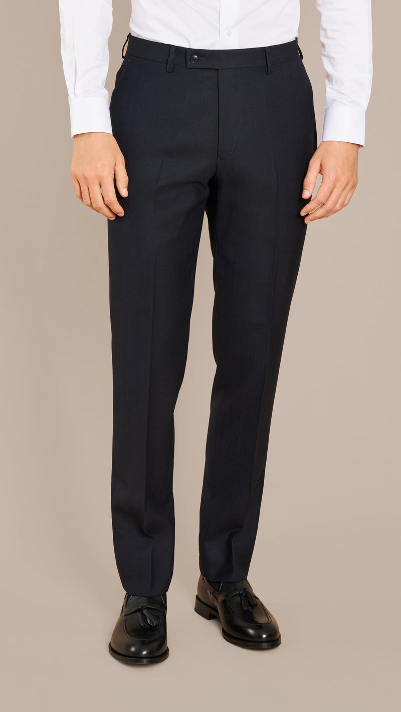 Alfred Brown Navy High Twist Wool Suit