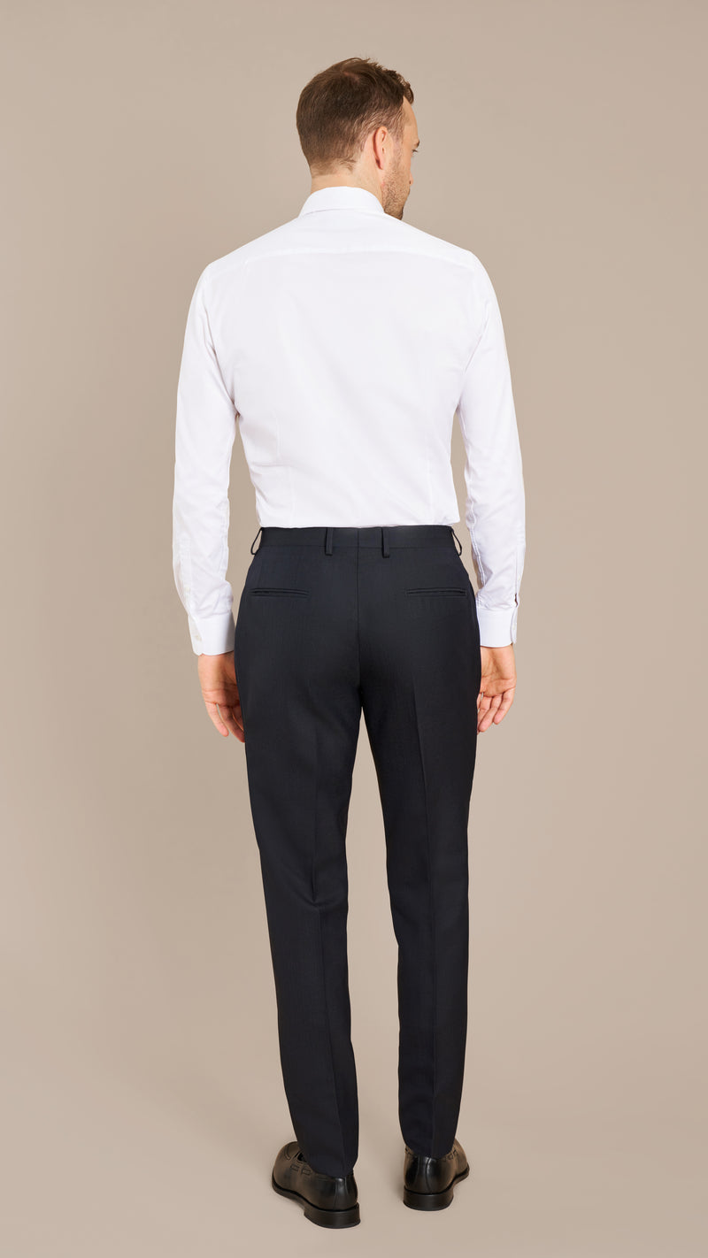 Alfred Brown Navy High Twist Wool Suit