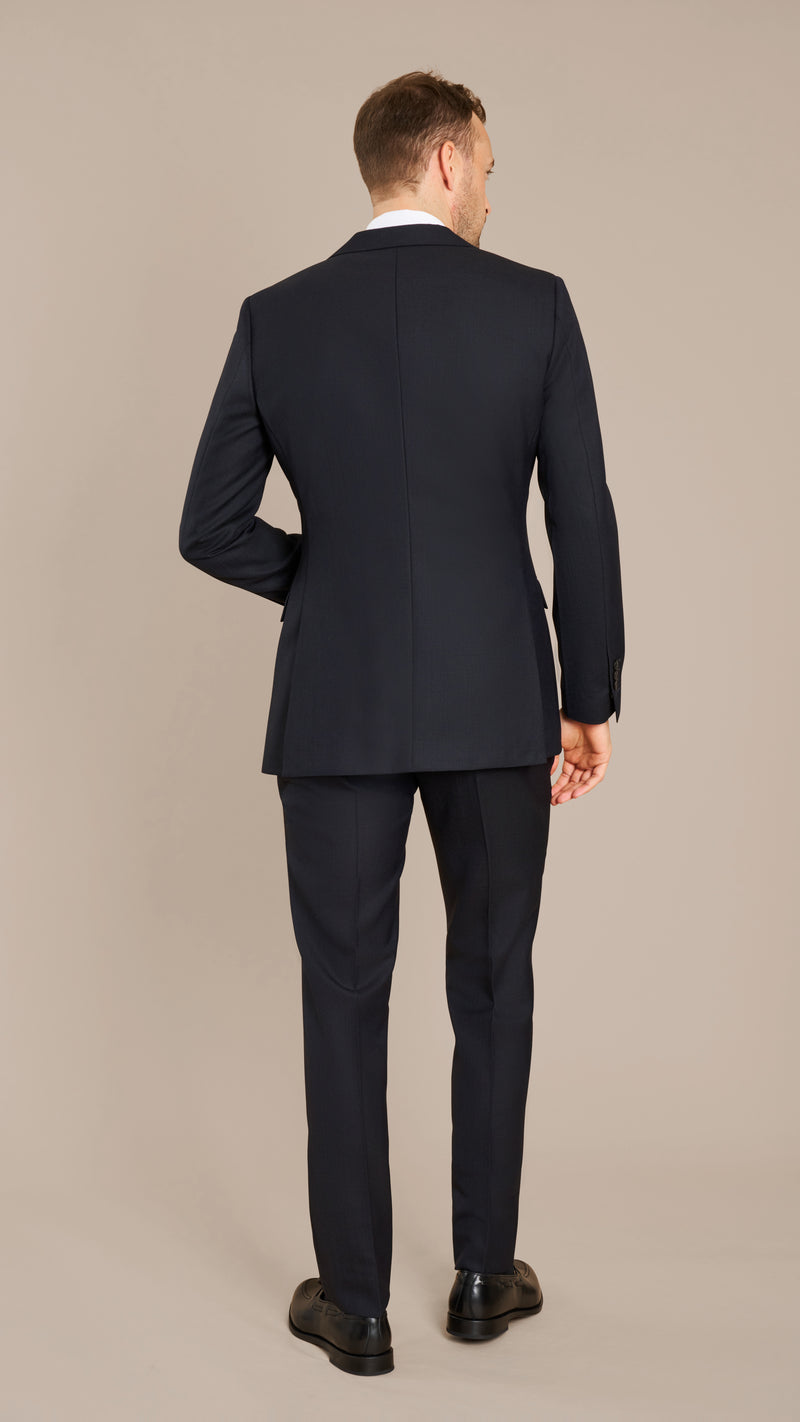 Alfred Brown Navy High Twist Wool Suit