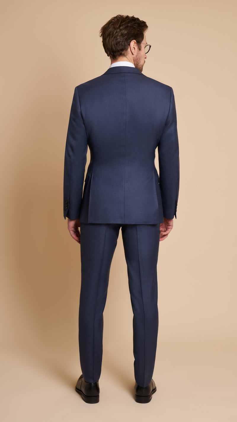Sharkskin Blue Wool Hardy Amies Suit