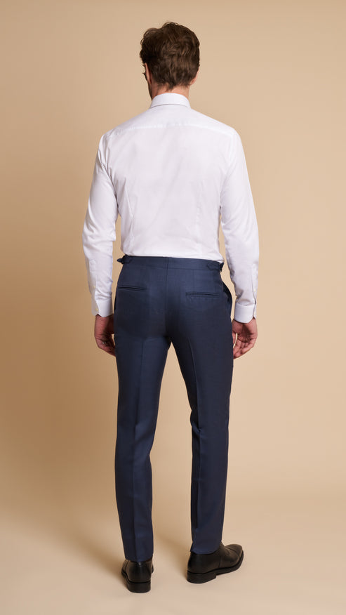 Sharkskin Blue Wool Hardy Amies Suit