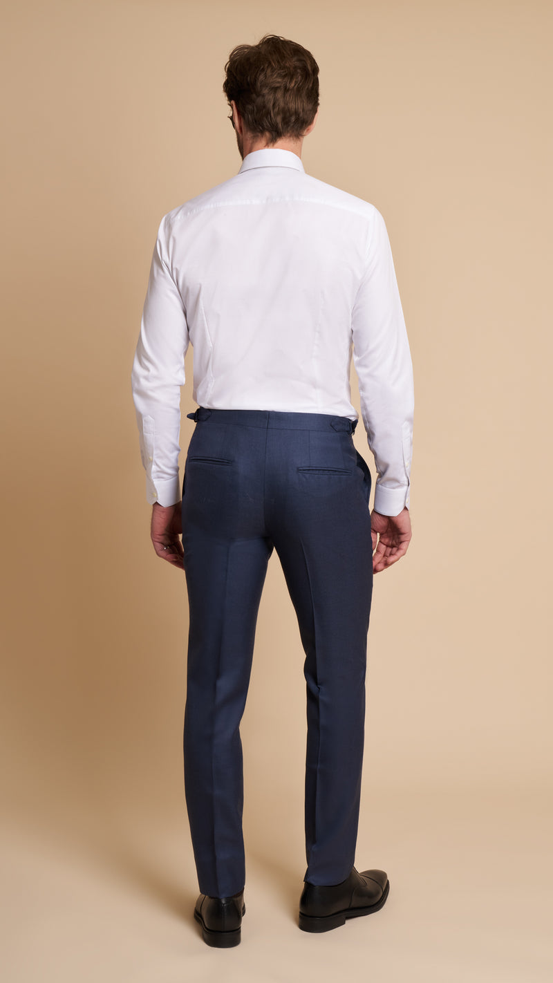 Sharkskin Blue Wool Hardy Amies Suit