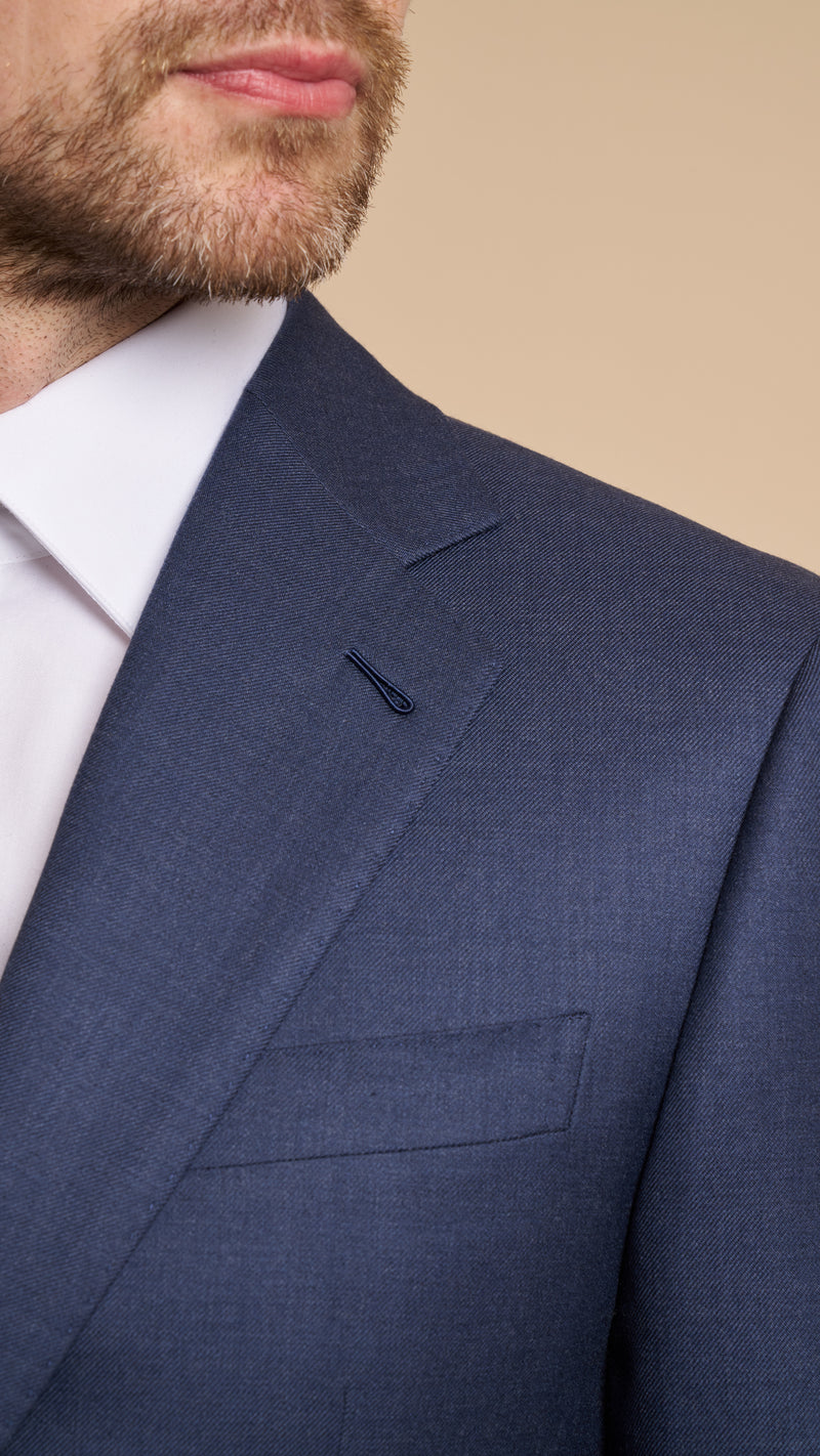 Sharkskin Blue Wool Hardy Amies Suit