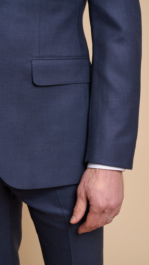 Sharkskin Blue Wool Hardy Amies Suit