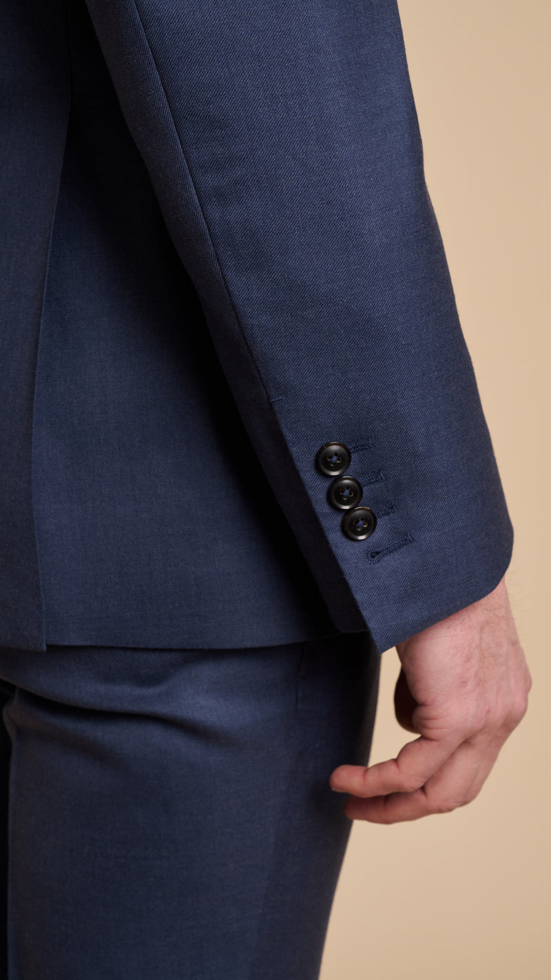 Sharkskin Blue Wool Hardy Amies Suit