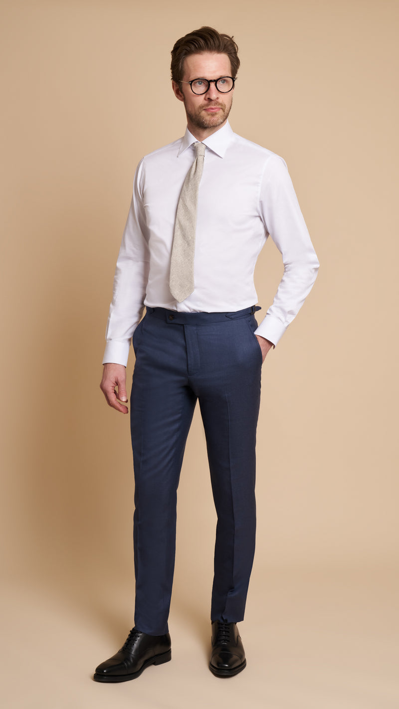 Sharkskin Blue Wool Hardy Amies Suit