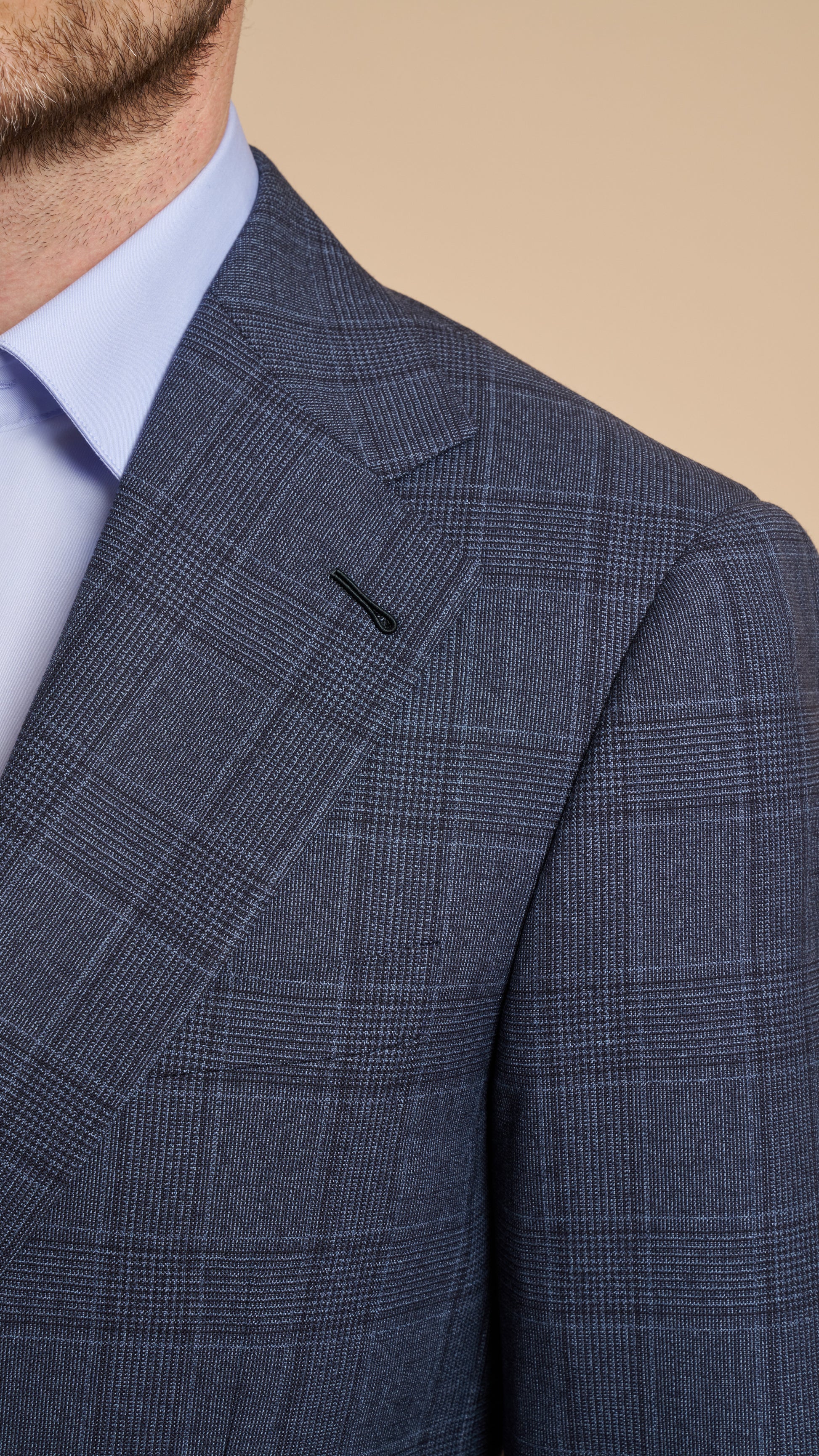 Textured Prince of Wales Blue jacket Hardy Amies Jacket