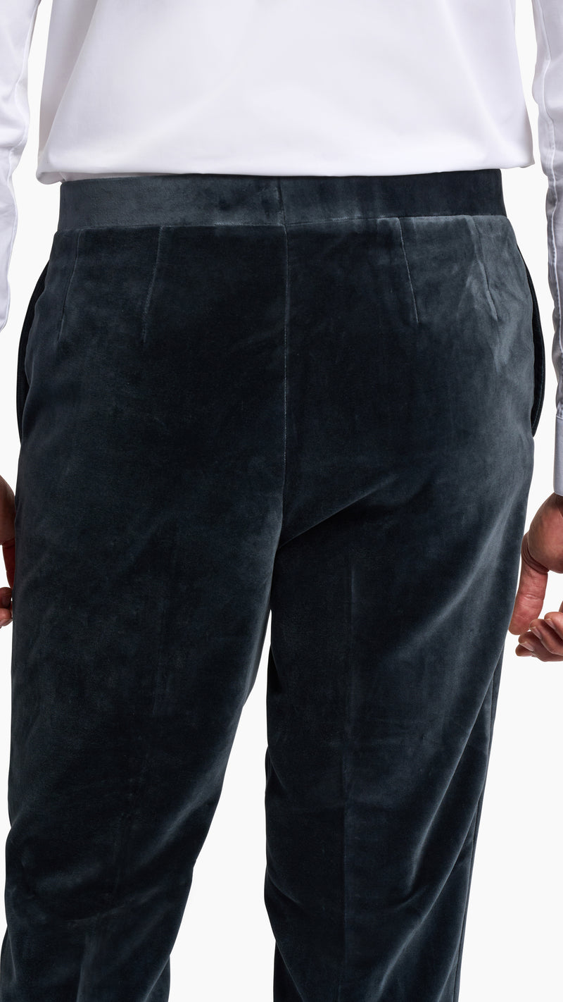 Holland & Sherry Grey Velvet Tuxedo Suit