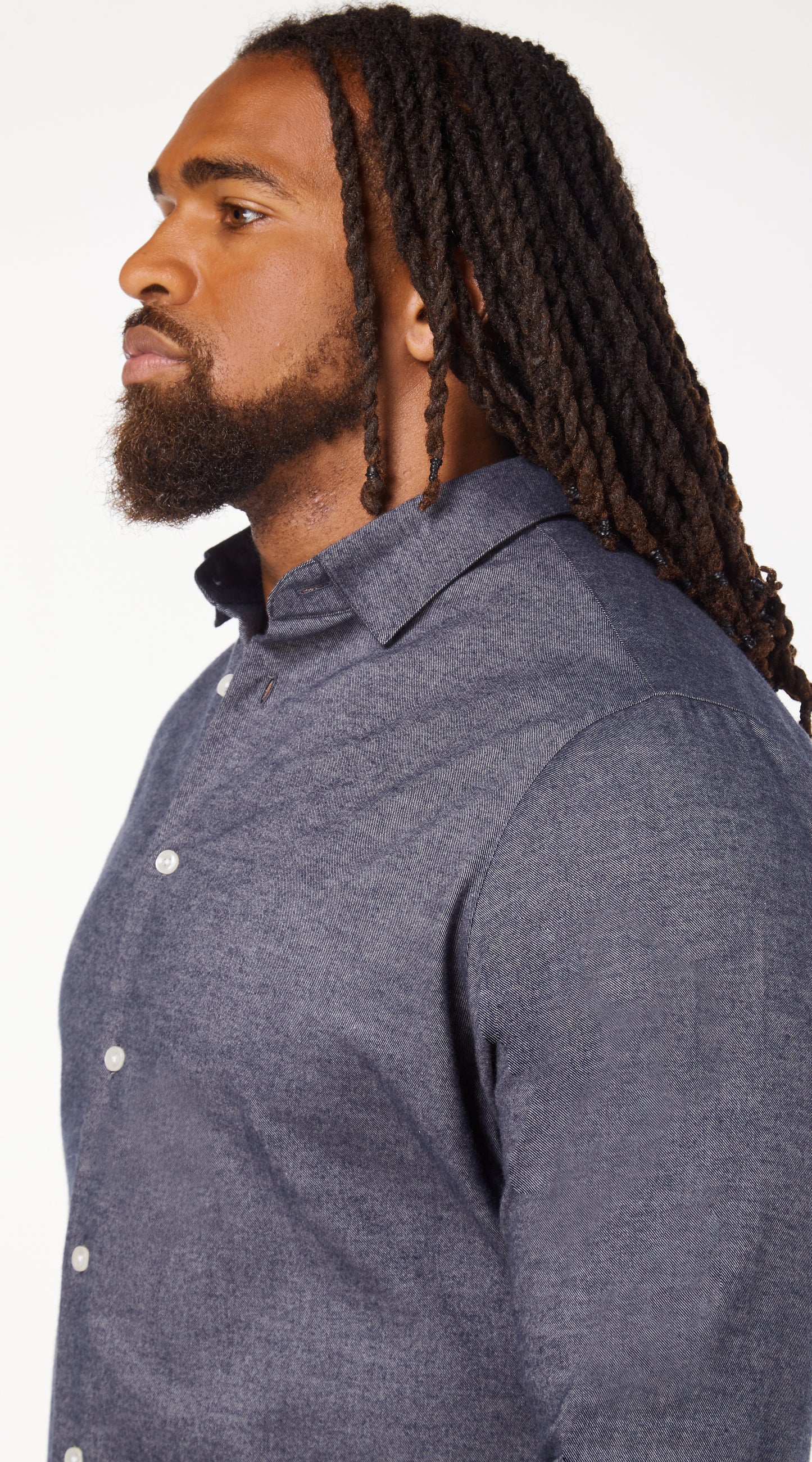 Dark Blue Flannel Shirt