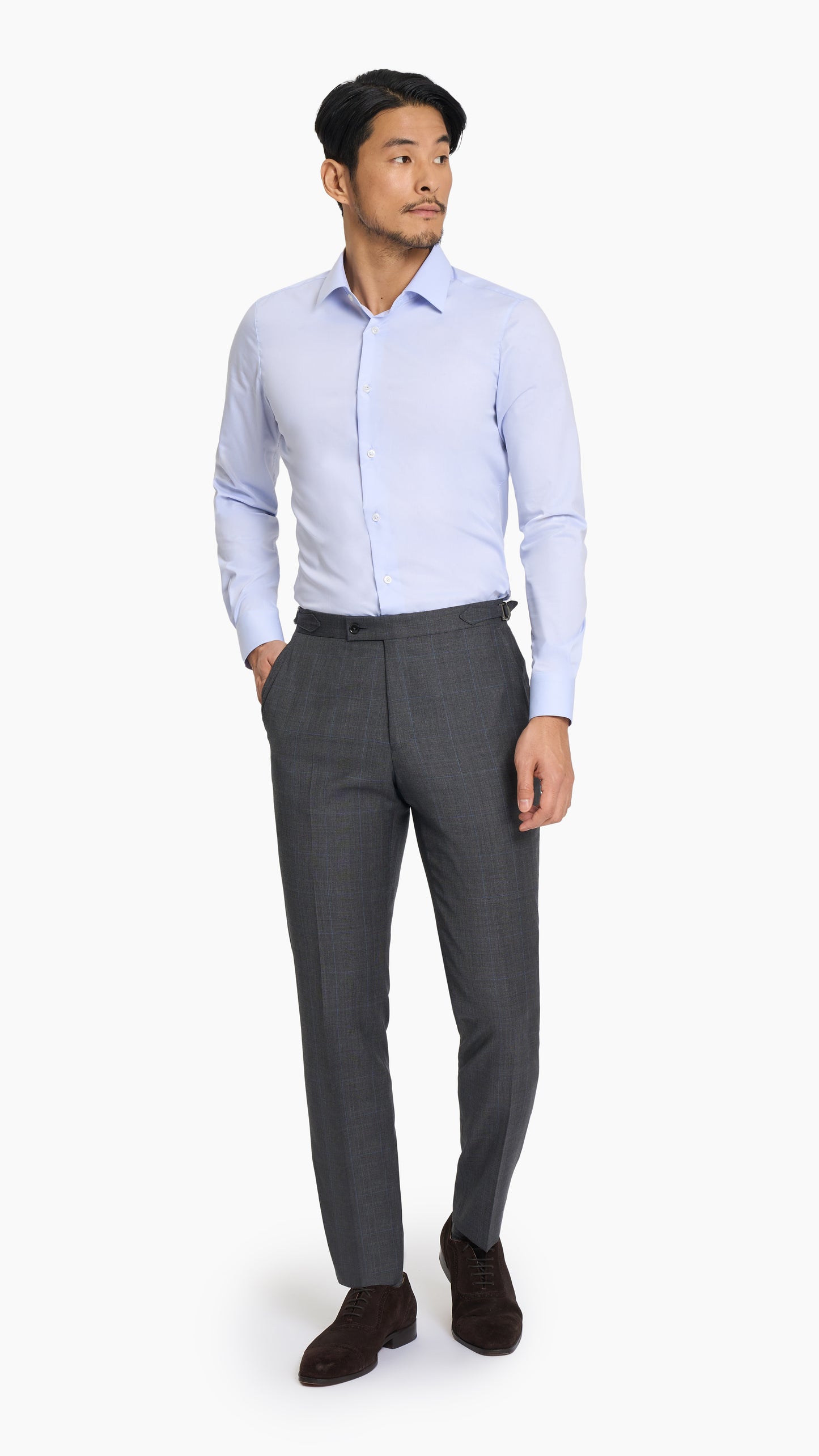 Reda Mid Grey Prince of Wales Custom Trouser