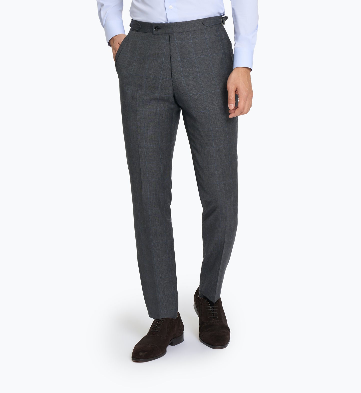 Reda Mid Grey Prince of Wales Custom Trouser