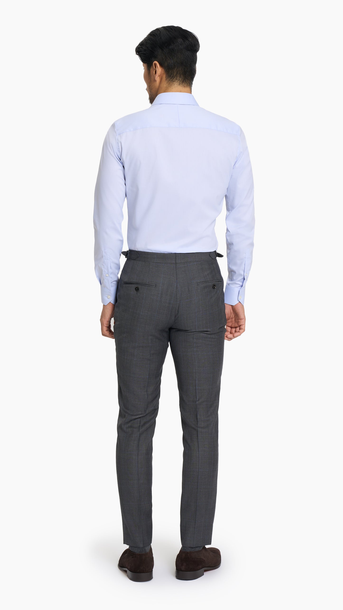 Reda Mid Grey Prince of Wales Custom Trouser