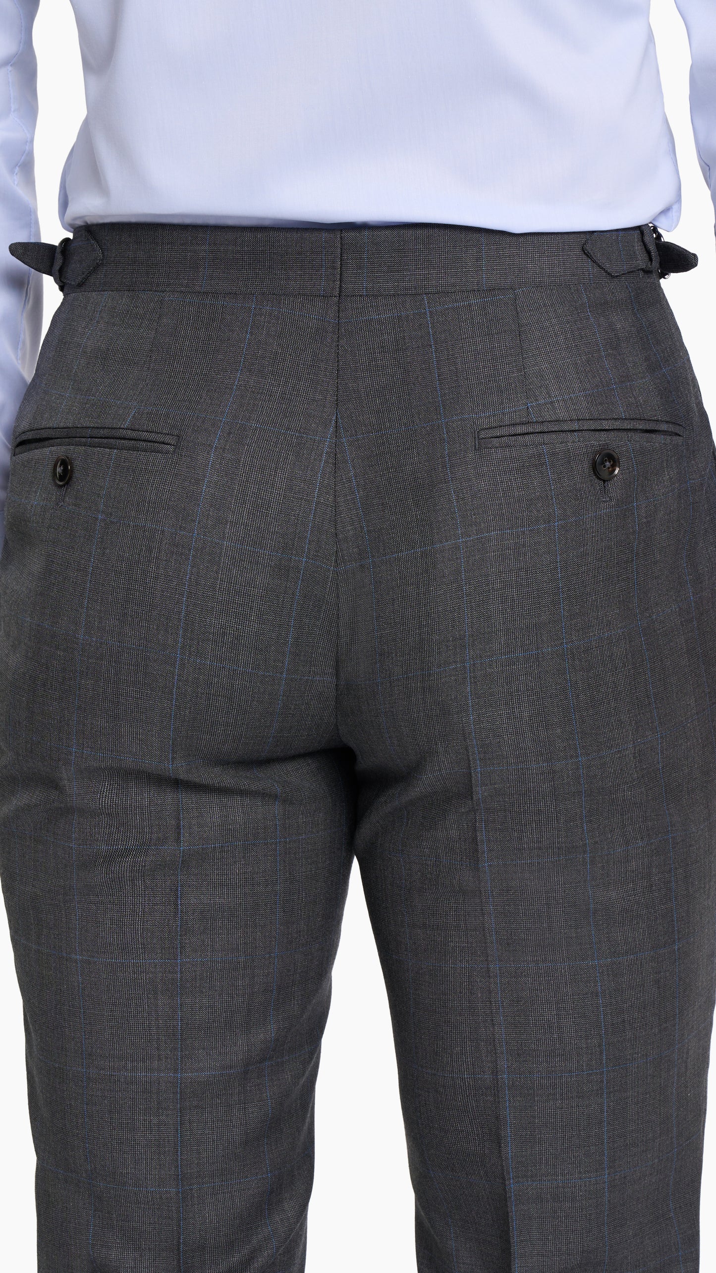 Reda Mid Grey Prince of Wales Custom Trouser