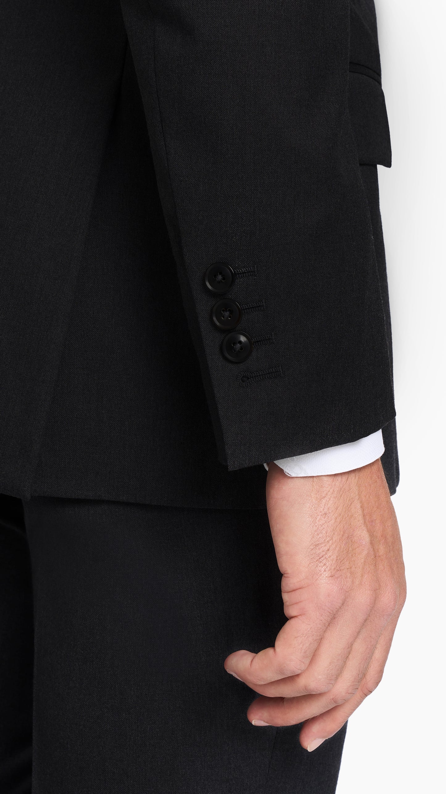 ES Essentials Black Twill Custom Suit