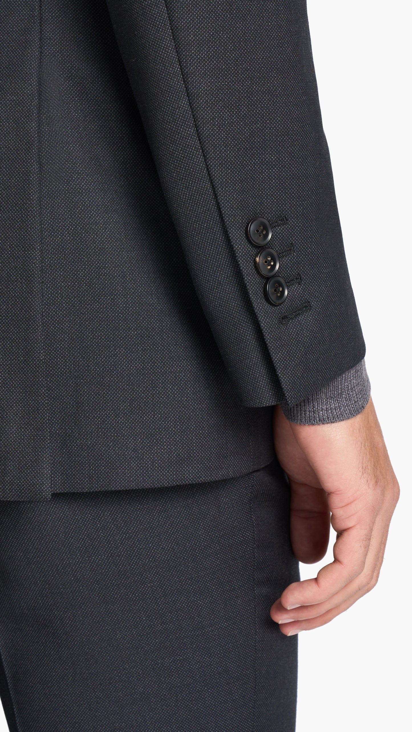 Charcoal Grey Birdseye Jacket