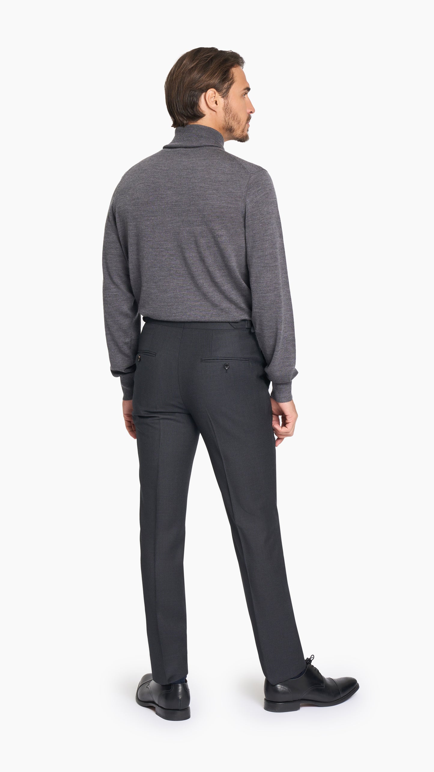 Charcoal Grey Birdseye Trouser