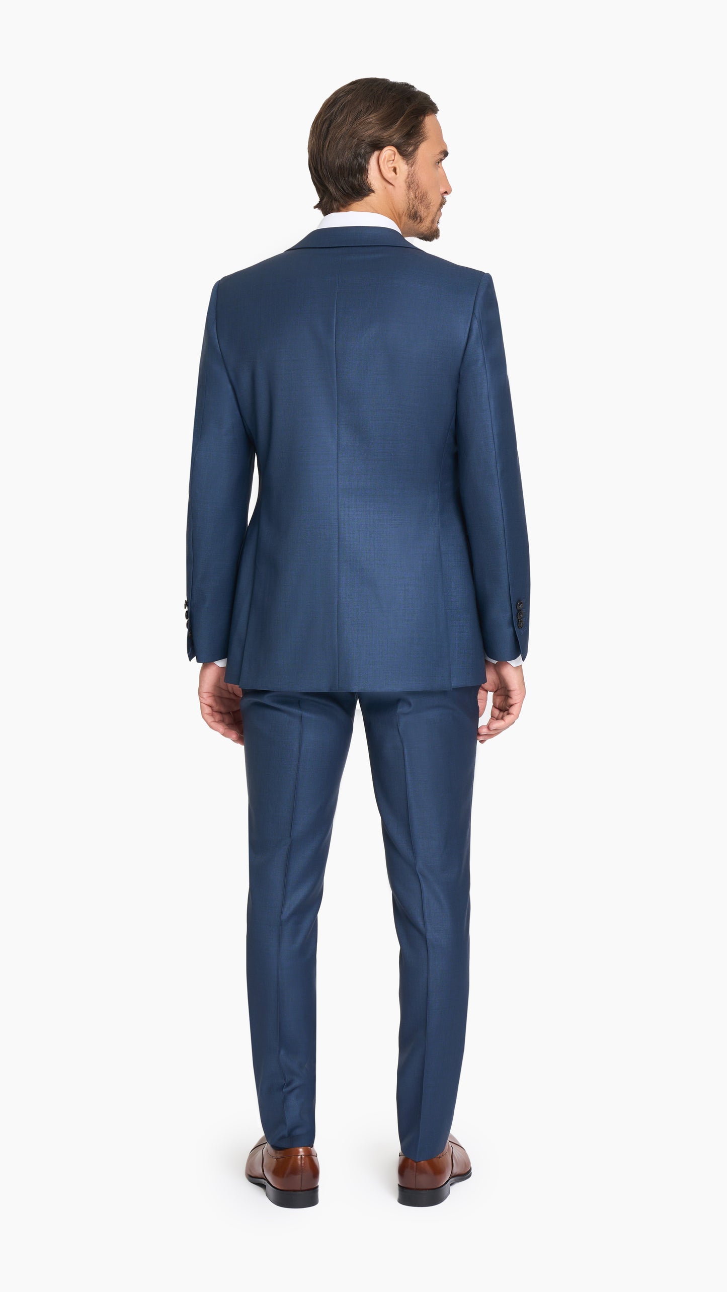 Petrol Blue Sharkskin Suit