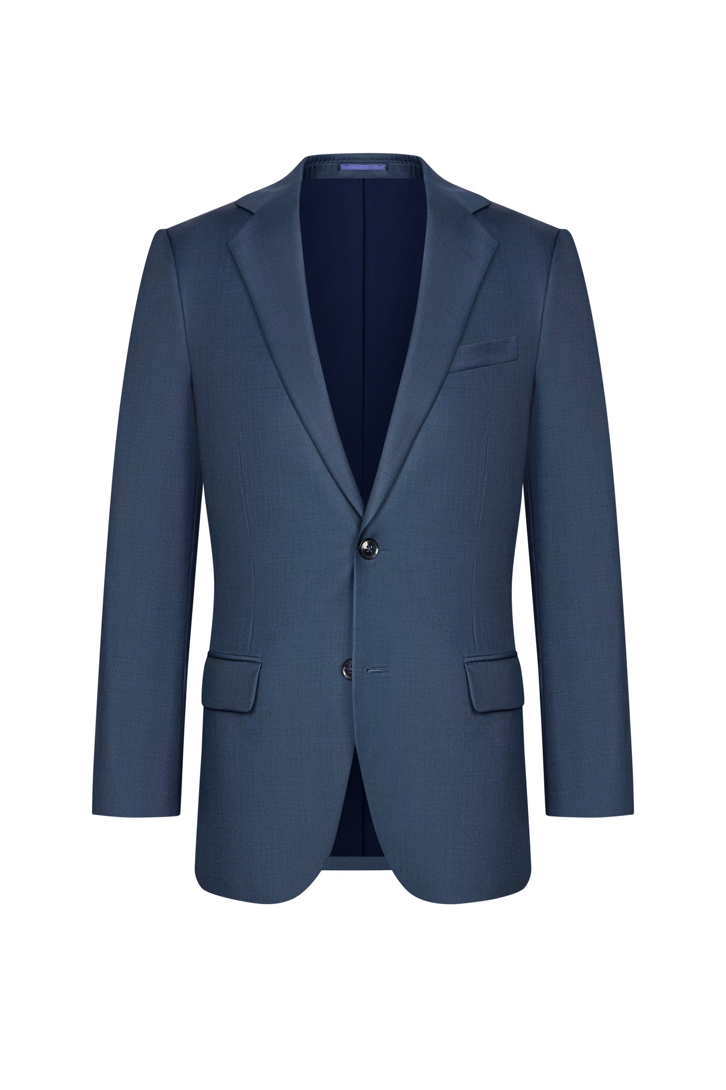 Reda Petrol Blue Sharkskin Custom Suit