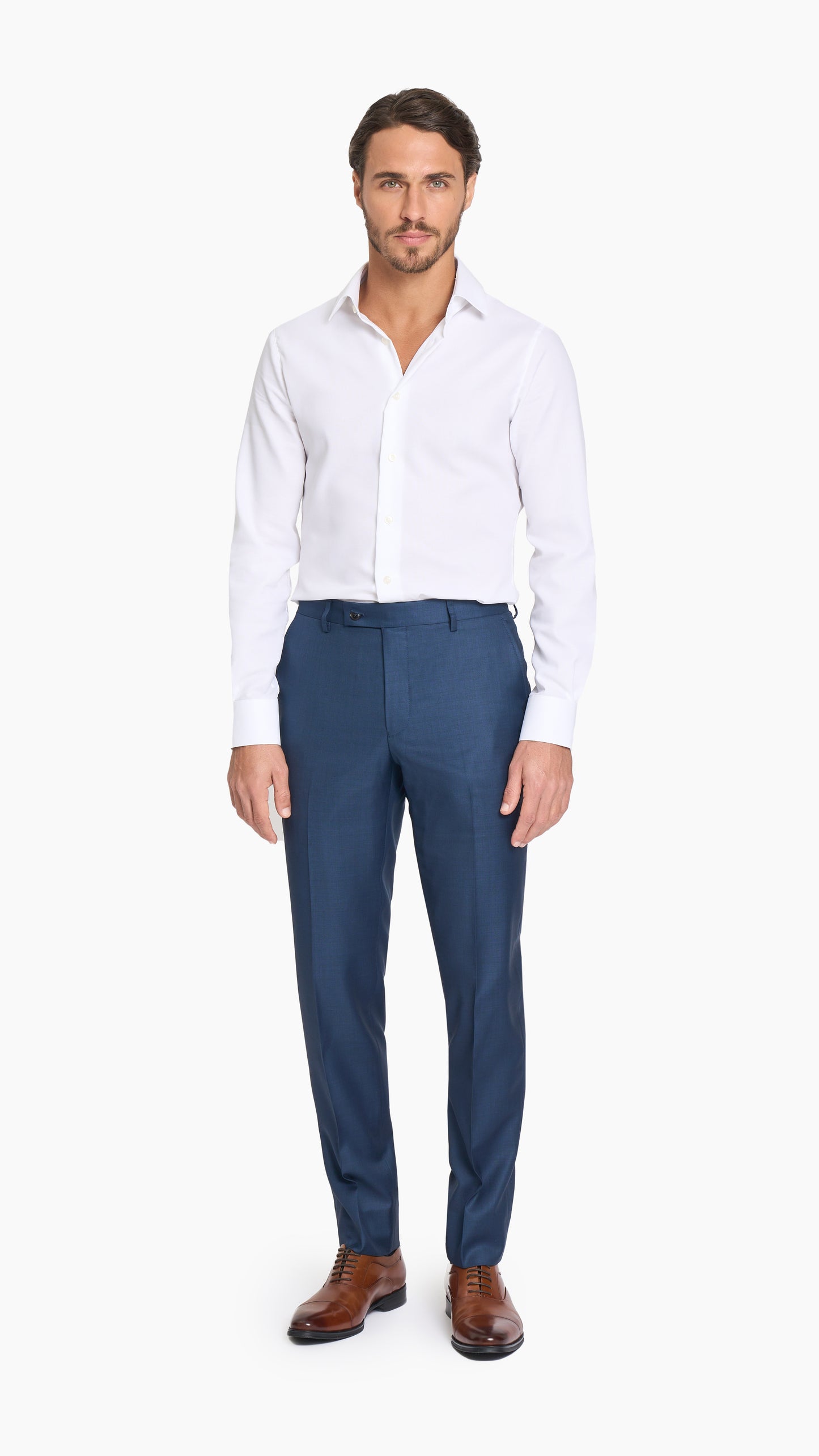 Petrol Blue Sharkskin Trouser