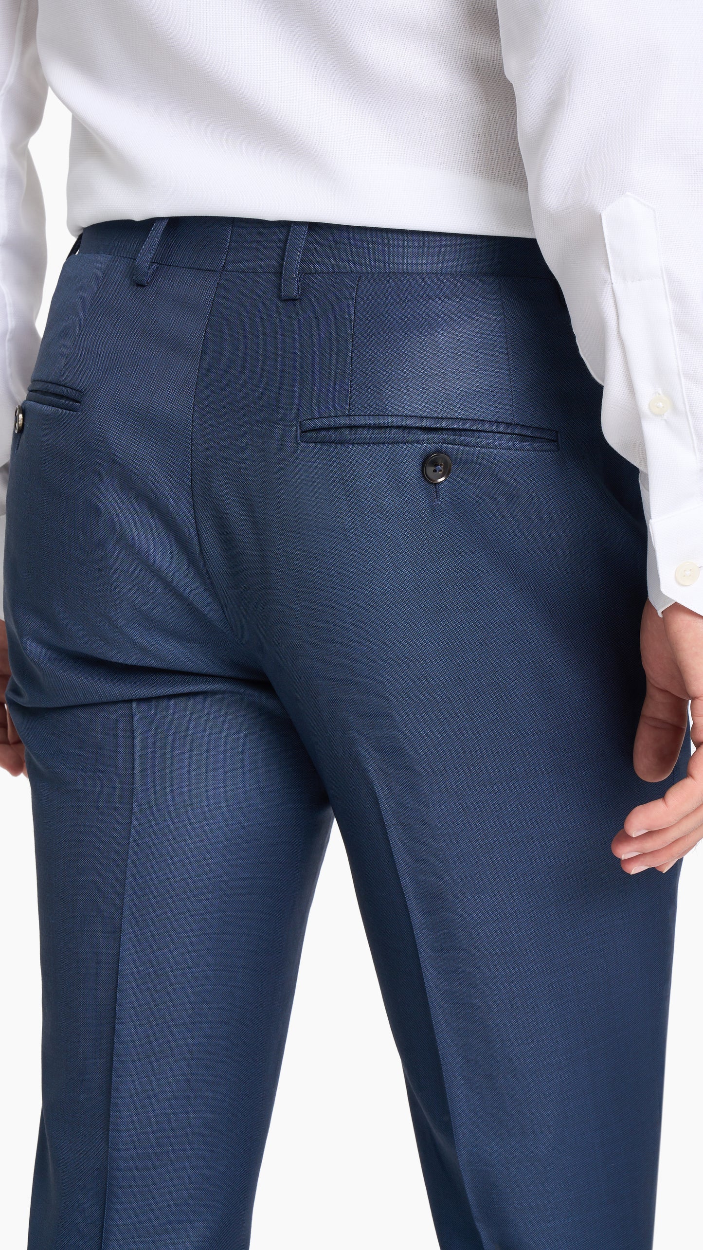 Petrol Blue Sharkskin Trouser