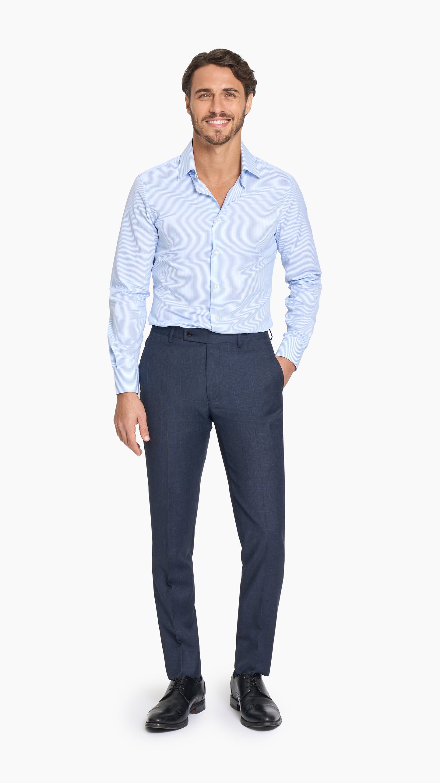 Dark Navy Prince of Wales Trouser