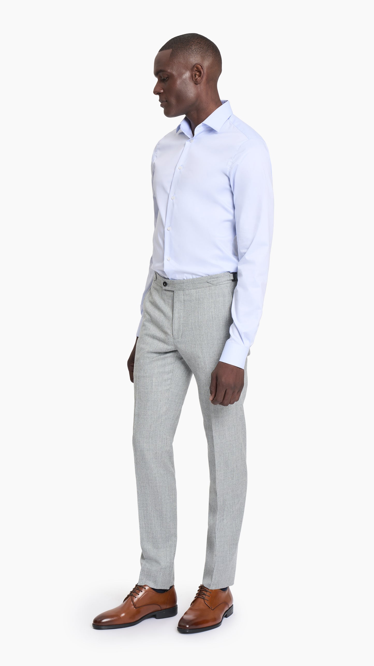 Reda Light Grey Flannel Custom Trouser