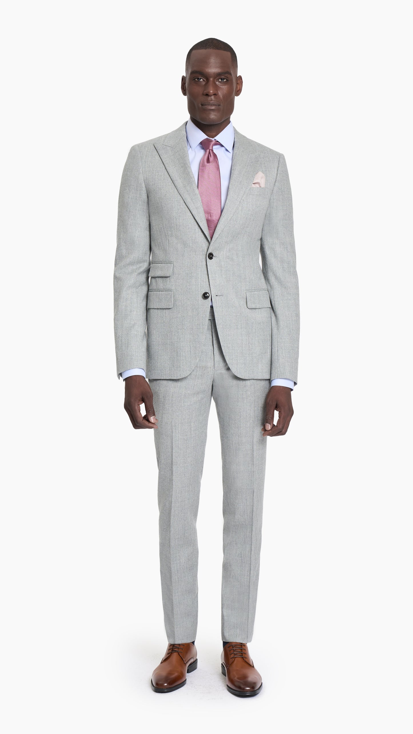 Reda Light Grey Flannel Custom Trouser