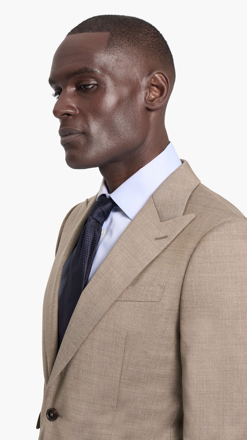 Reda Light Brown Twill Custom Suit