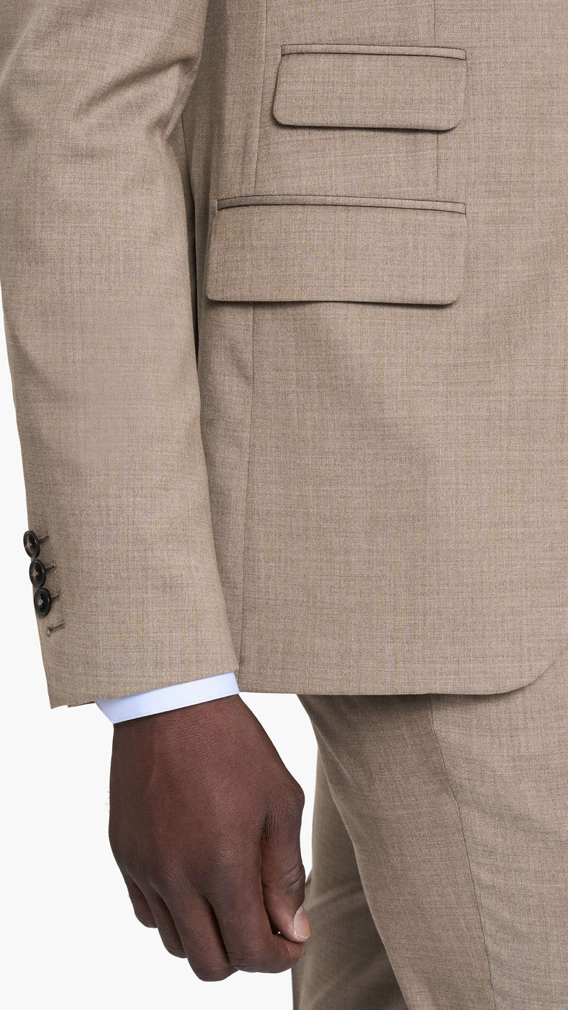 Reda Light Brown Twill Custom Suit