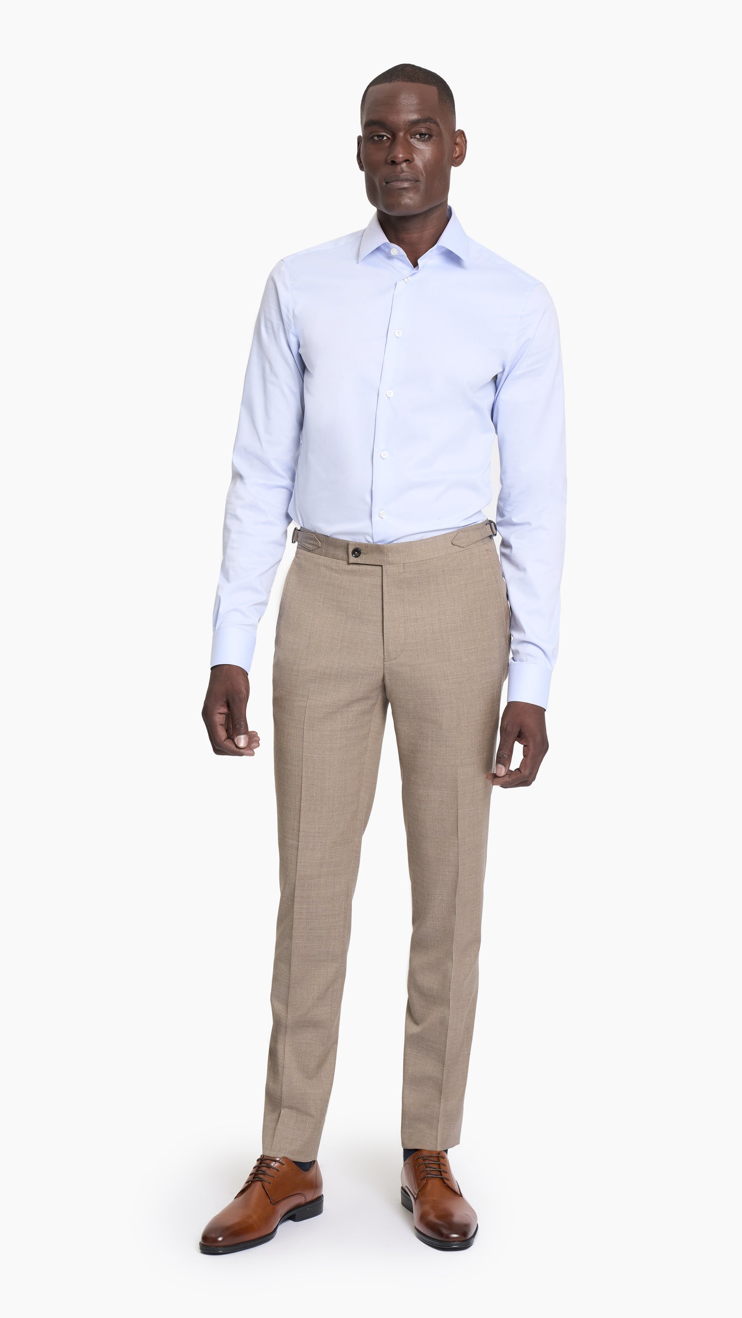 Light Brown Plain Weave Trouser