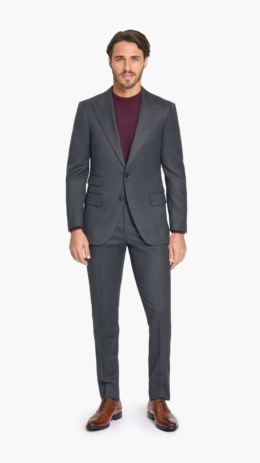 Reda Charcoal Grey Flannel Custom Suit